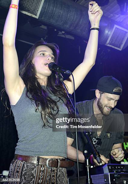 Chelsea Tyler and Jon Foster of Kaneholler perform during Popscene at The Rickshaw Stop on January 23, 2015 in San Francisco, California.