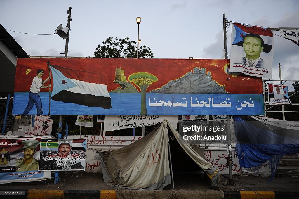 Yemeni separatists going on protests in Aden