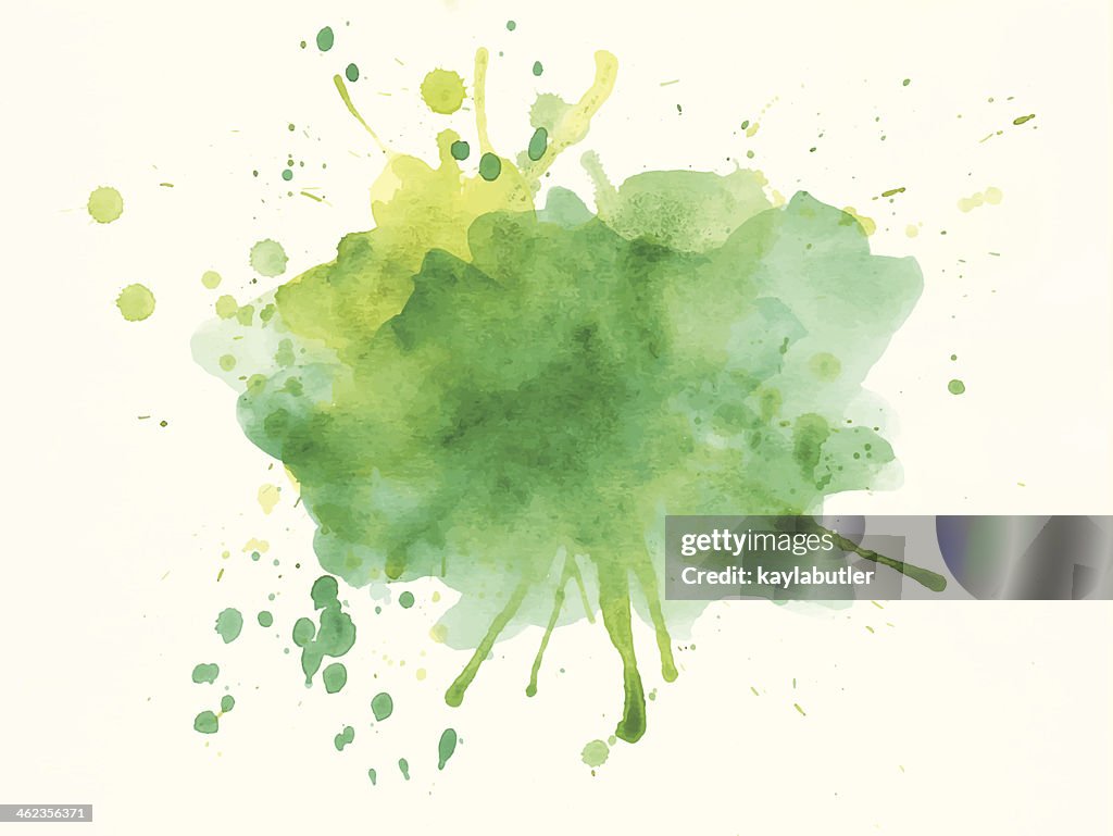 Aquarela Splash Verde e Amarela