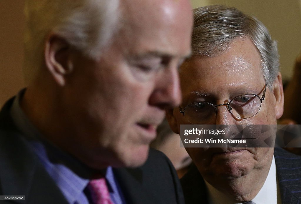 Senate Republicans Speak To The Press After Their Weekly Policy Luncheons