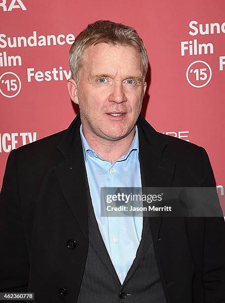 Actor Anthony Michael Hall attends the "Results" Premiere during the 2015 Sundance Film Festival at the Eccles Center Theatre on January 27, 2015 in...