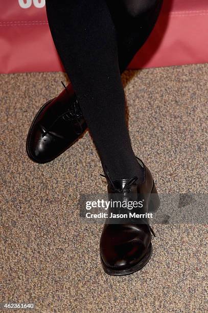 Shoe detail of actress Cobie Smulders at the "Results" Premiere during the 2015 Sundance Film Festival at the Eccles Center Theatre on January 27,...