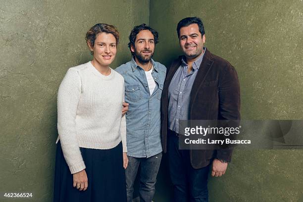 Producer Ginevra Elkann, director Lamberto Sanfelice and producer Damiano Ticconi of "Cloro" pose for a portrait at the Village at the Lift Presented...