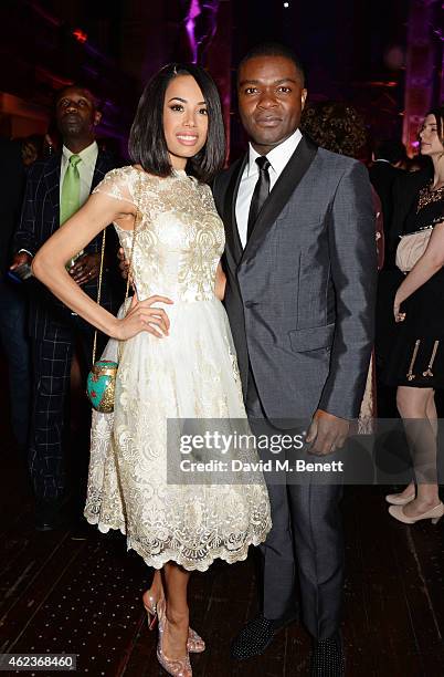 Jade Ewen and David Oyelowo attend the European Premiere of "Selma" at One Mayfair on January 27, 2015 in London, England.