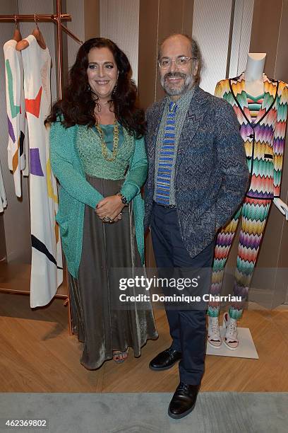 Angela Missoni and Luca Missoni attend the Missoni opening store at 219 Rue Saint Honore during the Paris Fashion Week Haute Couture Spring/Summer...