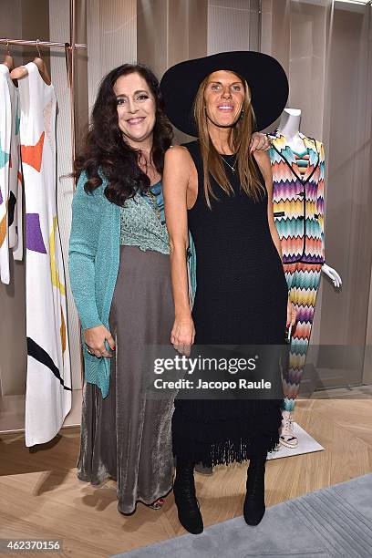 Angela Missoni and Anna Dello Russo attend the Missoni opening store at 219 Rue Saint Honore during the Paris Fashion Week Haute Couture...