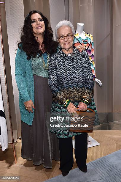 Angela Missoni and Rosita Missoni attend the Missoni opening store at 219 Rue Saint Honore during the Paris Fashion Week Haute Couture Spring/Summer...