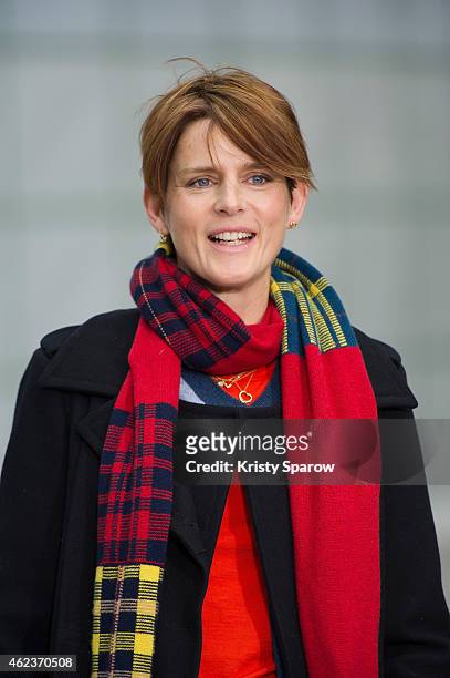Stella Tennant attends the Chanel show as part of Paris Fashion Week Haute Couture Spring/Summer 2015 at the Grand Palais on January 27, 2015 in...