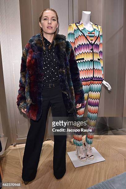 Josephine de La Baume attends the Missoni opening store at 219 Rue Saint Honore during the Paris Fashion Week Haute Couture Spring/Summer 2015 on...