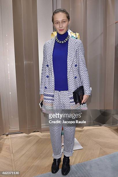 Daria Shapovalova attends the Missoni opening store at 219 Rue Saint Honore during the Paris Fashion Week Haute Couture Spring/Summer 2015 on January...