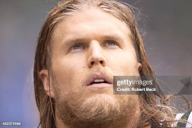 Playoffs: Closeup of Green Bay Packers Clay Matthews during game vs Seattle Seahawks at CenturyLink Field. Seattle, WA 1/18/2015 CREDIT: Robert Beck