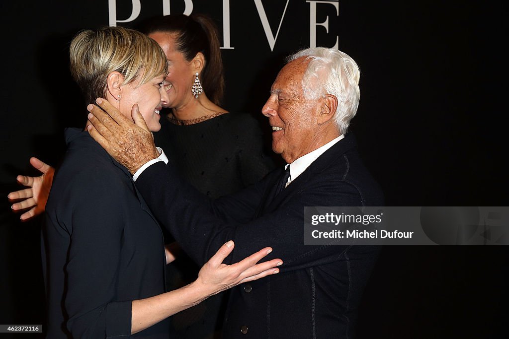 Giorgio Armani Prive : Front Row - Paris Fashion Week - Haute Couture S/S 2015