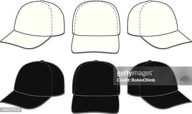 stockillustraties, clipart, cartoons en iconen met baseball caps - black hat