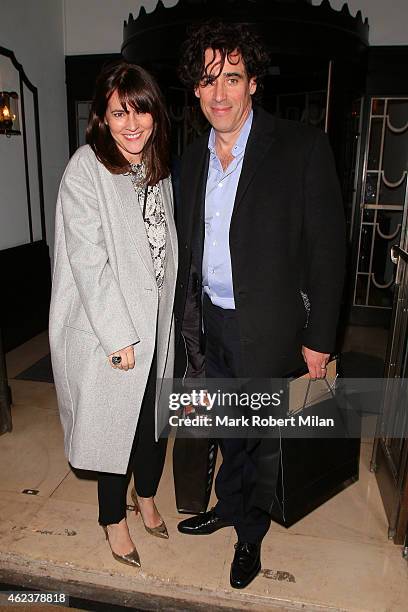 Stephen Mangan leaving Claridges hotel on January 27, 2015 in London, England.