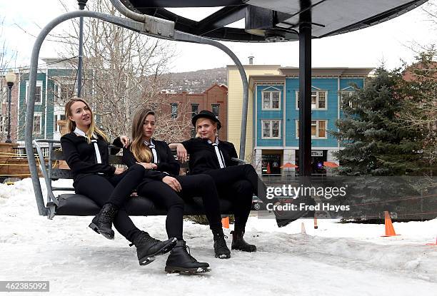 Sunniva Bondesson, Stella Bondesson and Greta Bondesson of Baskery pose for portraits before performing at the Sundance ASCAP Music Cafe during the...