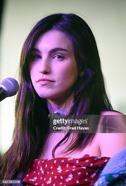 Musician Rainey Qualley performs onstage at the Sundance ASCAP Music Cafe during the 2015 Sundance Film Festival on January 27, 2015 in Park City,...