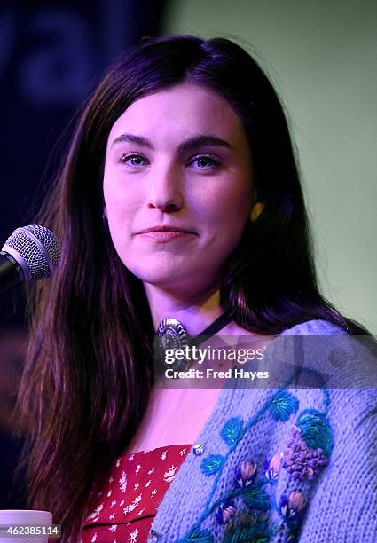 Musician Rainey Qualley performs onstage at the Sundance ASCAP Music Cafe during the 2015 Sundance Film Festival on January 27, 2015 in Park City,...