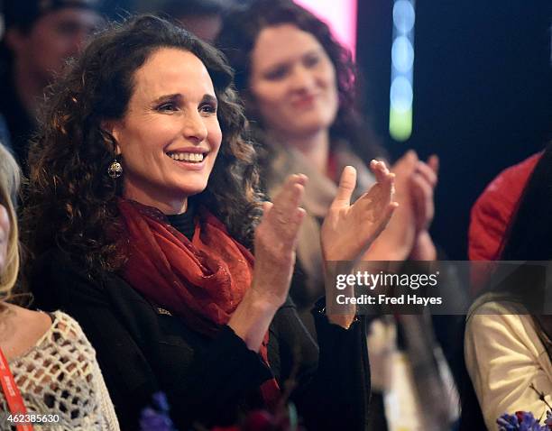 Actress Andie MacDowell attends the Sundance ASCAP Music Cafe during the 2015 Sundance Film Festival on January 27, 2015 in Park City, Utah.