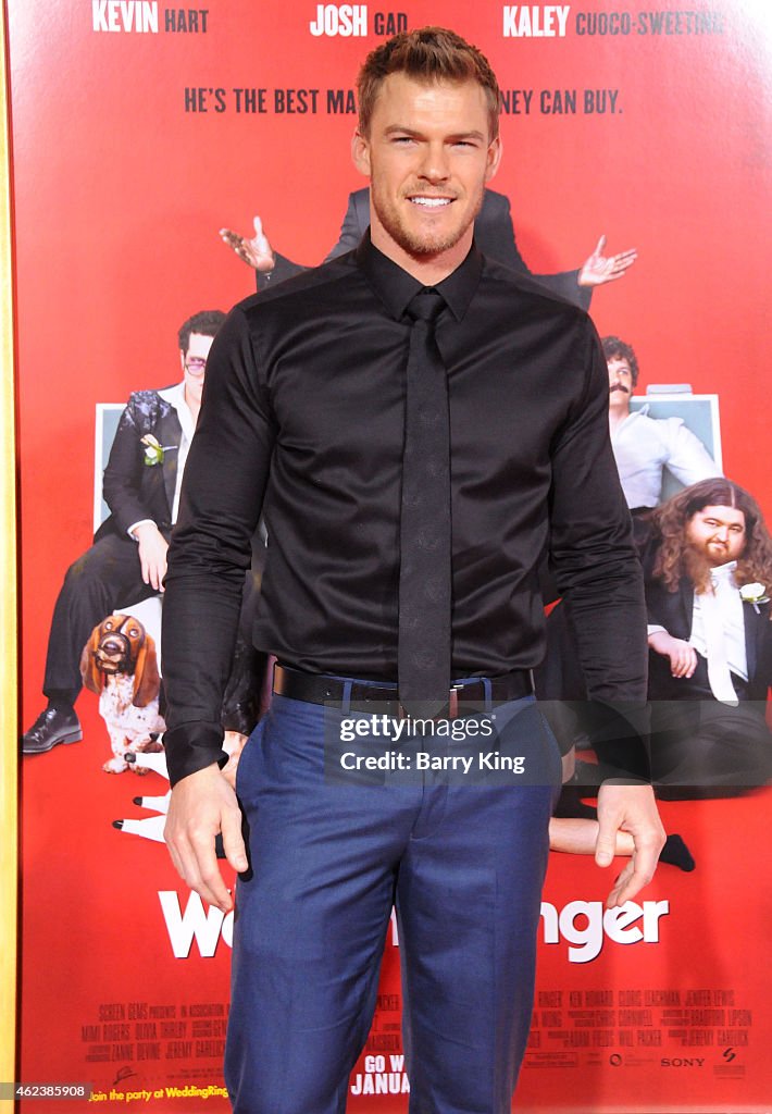 Actor Alan Ritchson attends the premiere of 'The Wedding Ringer' at