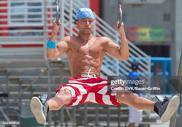 Joey Lawrence is seen working out at the Venice Beach on August 01, 2012 in Los Angeles, California.