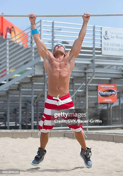 Joey Lawrence is seen working out at the Venice Beach on August 01, 2012 in Los Angeles, California.