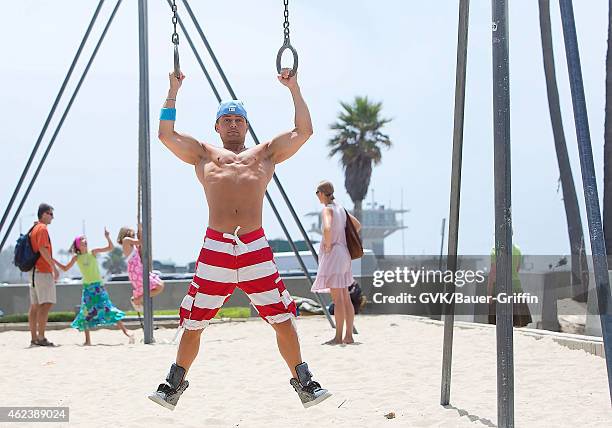 Joey Lawrence is seen working out at the Venice Beach on August 01, 2012 in Los Angeles, California.