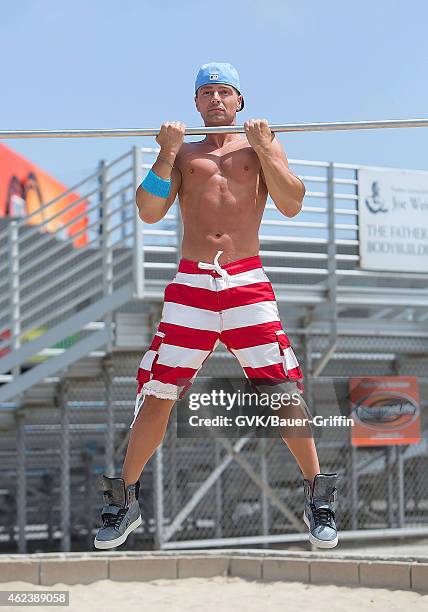 Joey Lawrence is seen working out at the Venice Beach on August 01, 2012 in Los Angeles, California.