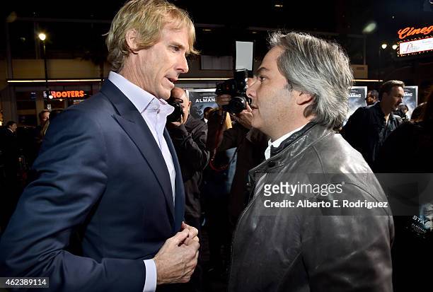 Producer Michael Bay and President of Paramount Film Group Adam Goodman attend the premiere of Paramount Pictures' "Project Almanac" at TCL Chinese...