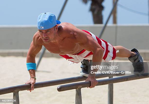 Joey Lawrence is seen working out at the Venice Beach on August 01, 2012 in Los Angeles, California.