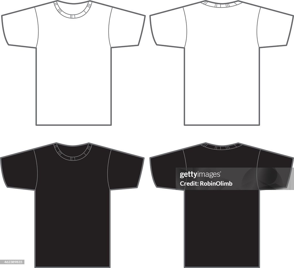 Two white and two black t-shirts