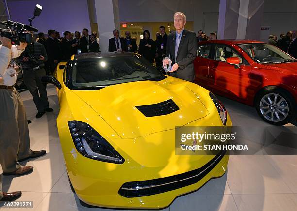 Tadge Juechter, Chief Engineer of Cadillac XLR and Chevrolet Corvette at General Motors stands with the 2014 Chevrolet Corvette Stingray, named the...