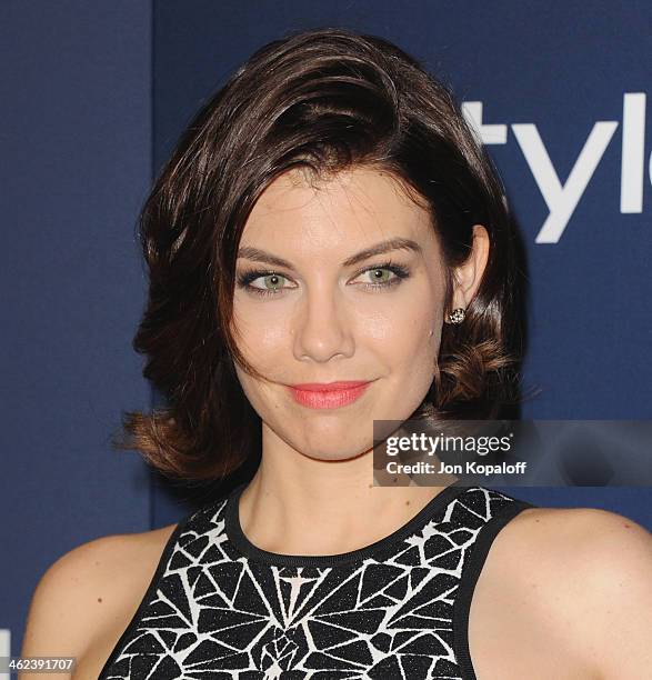 Actress Lauren Cohan arrives at the 2014 InStyle And Warner Bros. 71st Annual Golden Globe Awards Post-Party on January 12, 2014 in Beverly Hills,...