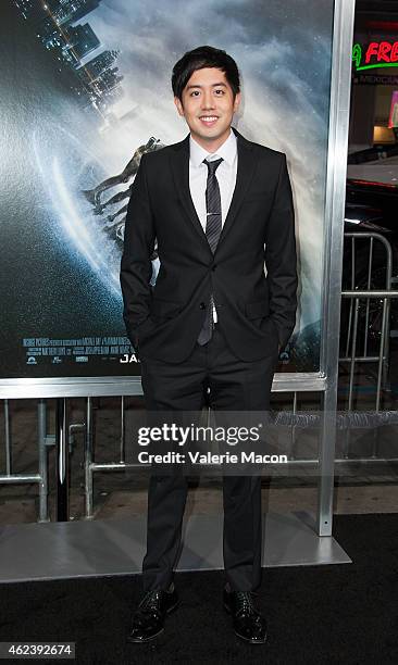 Actor Allen Evangelista arrives at the Premiere Of Paramount Pictures' "Project Almanac" at TCL Chinese Theatre on January 27, 2015 in Hollywood,...