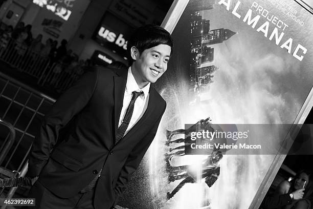 Actor Allen Evangelista arrives at the Premiere Of Paramount Pictures' "Project Almanac" at TCL Chinese Theatre on January 27, 2015 in Hollywood,...