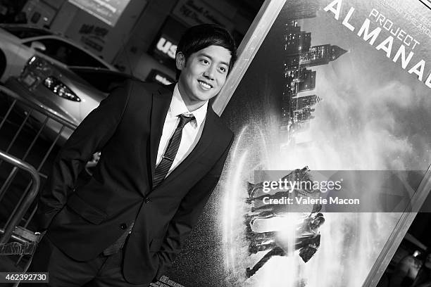 Actor Allen Evangelista arrives at the Premiere Of Paramount Pictures' "Project Almanac" at TCL Chinese Theatre on January 27, 2015 in Hollywood,...