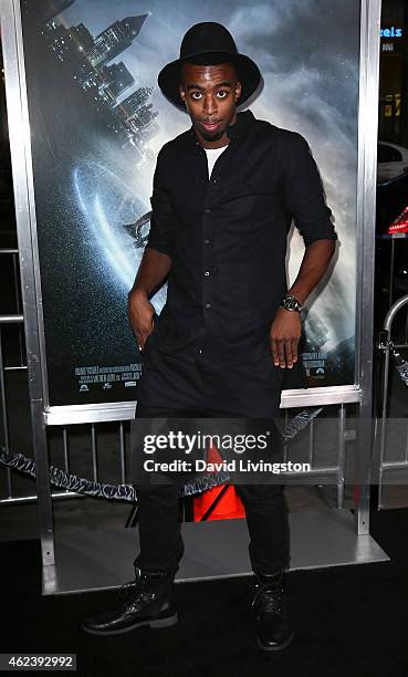 Vine and YouTube personality Landon Moss attends the premiere of Paramount Pictures' "Project Almanac" at the TCL Chinese Theatre on January 27, 2015...