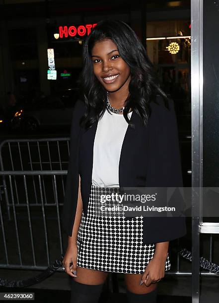 Actress Diamond White attends the premiere of Paramount Pictures' "Project Almanac" at the TCL Chinese Theatre on January 27, 2015 in Hollywood,...