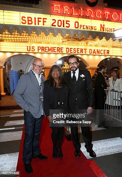 Director Peter Chelsom, Chaz Ebert, and SBIFF director Roger Durling attends the 30th Santa Barbara International Film Festival, Opening Night...