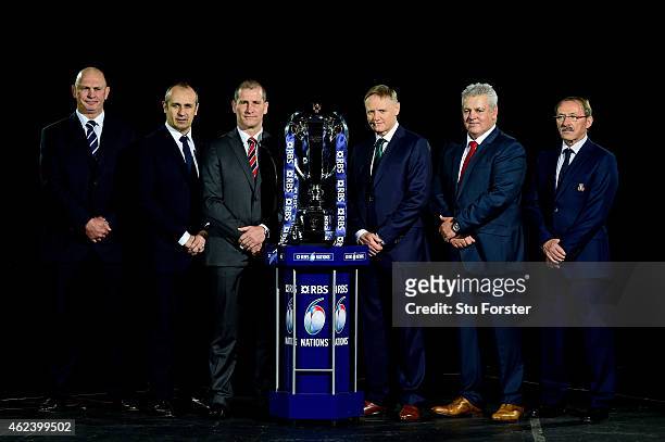 Vern Cotter the coach of Scotland, Philippe Saint Andre the coach of France, Stuart Lancaster the coach of England, Joe Schmidt the coach of Ireland,...