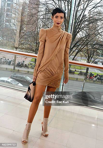 Sonia Rolland attends the Stephane Rolland Show as part of Paris Fashion Week Haute Couture Spring/Summer 2015 on January 27, 2015 in Paris, France.