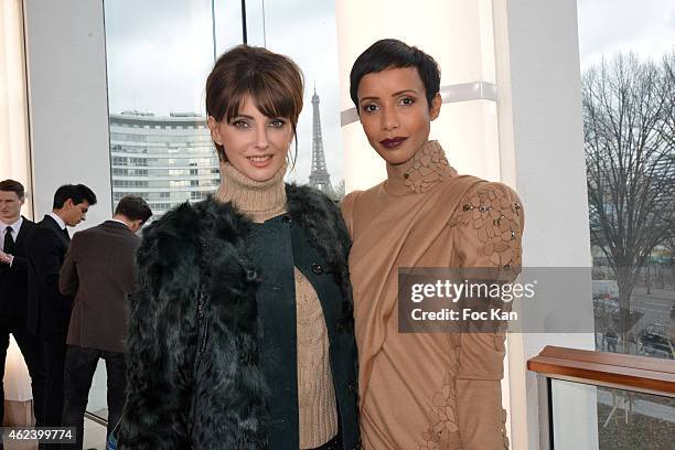 Frederique Bel and Sonia Rolland attend the Stephane Rolland Show as part of Paris Fashion Week Haute Couture Spring/Summer 2015 on January 27, 2015...