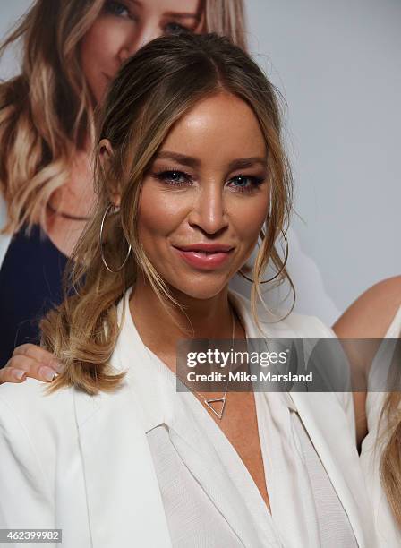 Lauren Pope attends a photocall to launch her fashion range at Soho Sanctum Hotel on January 28, 2015 in London, England.