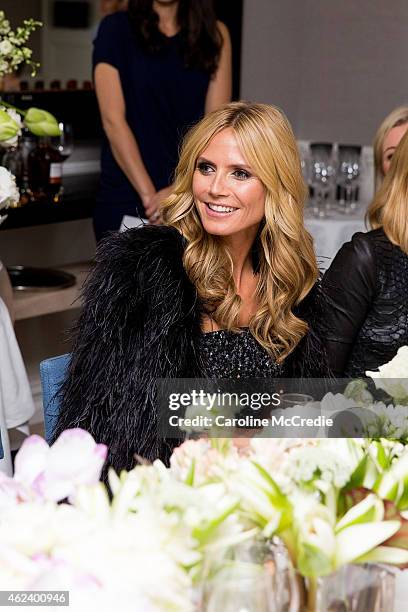 Heidi Klum attends an intimate dinner for Heidi Klum Intimates hosted by David Jones at Guillaume, Sydney Australia on January 28, 2015 in Sydney,...