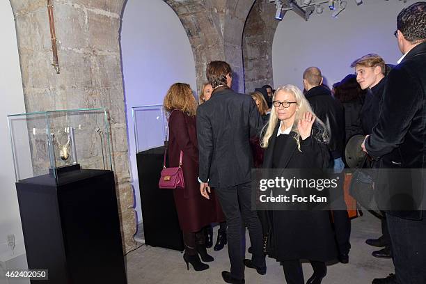 Dominique Issermann attends the launch of Elie Top Launch First "Joaillerie Haute Fantaisie" Collection - as part of Paris Fashion Week Haute Couture...