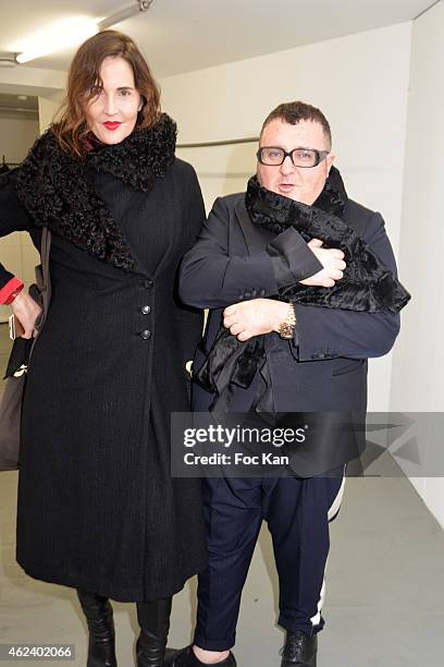 Suzanne von Aichinger and Alber Elbaz attend the launch of Elie Top Launch First "Joaillerie Haute Fantaisie" Collection - as part of Paris Fashion...