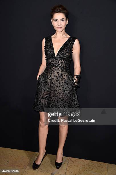 Clotilde Courau attends the Elie Saab show as part of Paris Fashion Week Haute Couture Spring/Summer 2015 on January 28, 2015 in Paris, France.