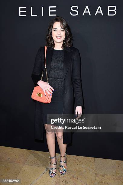 Anouchka Delon attends the Elie Saab show as part of Paris Fashion Week Haute Couture Spring/Summer 2015 on January 28, 2015 in Paris, France.