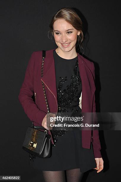 Deborah Francois attends the Elie Saab show as part of Paris Fashion Week Haute Couture Spring/Summer 2015 on January 28, 2015 in Paris, France.