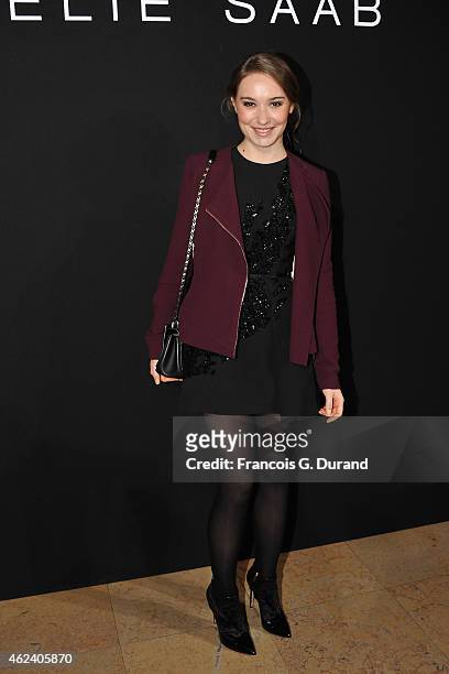 Deborah Francois attends the Elie Saab show as part of Paris Fashion Week Haute Couture Spring/Summer 2015 on January 28, 2015 in Paris, France.