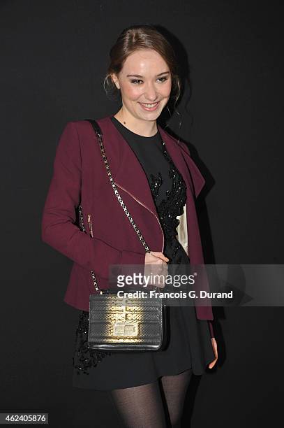 Deborah Francois attends the Elie Saab show as part of Paris Fashion Week Haute Couture Spring/Summer 2015 on January 28, 2015 in Paris, France.